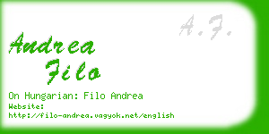 andrea filo business card